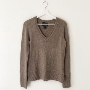 Cynthia Rowley Wool Blend Tan V-Neck Sweater XS